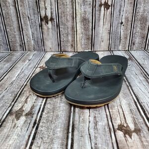 Flojos Men's Black Sandals Memory Foam Comfort Size 9